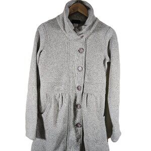 Patagonia Long Fleece Jacket Womens Medium Grey Soft Warm
